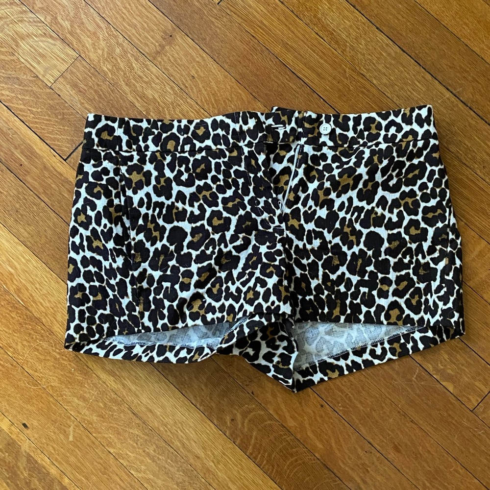 J crew leopard print shorts size 8